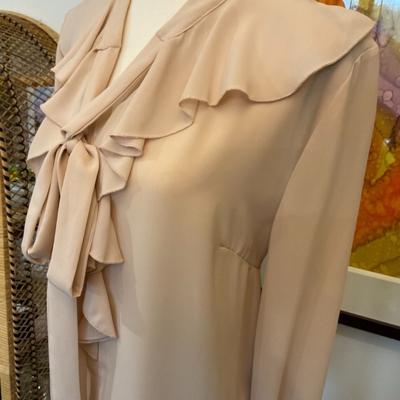 Ruffle trim Blouse with Tie - Picture 2 of 7